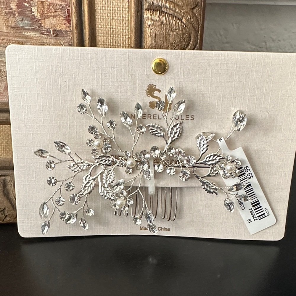 Silver Crystal Hair Comb